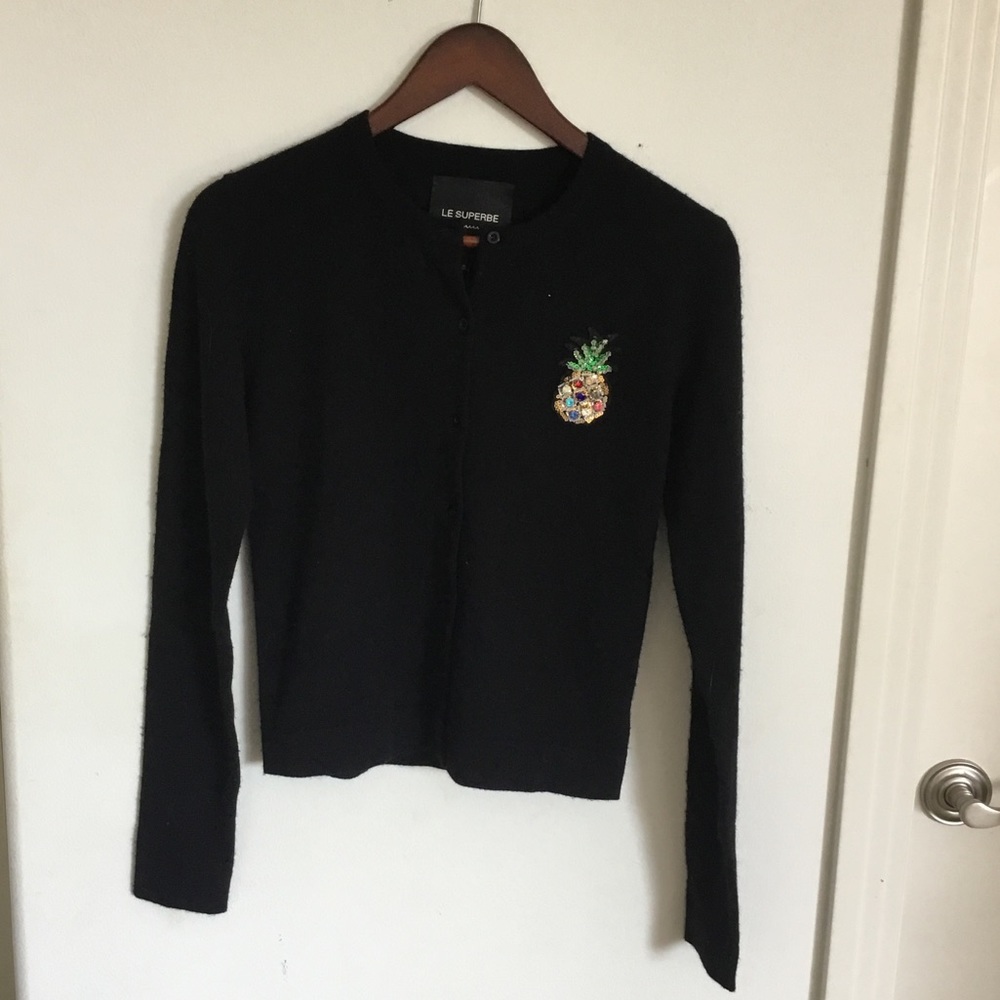 Le Superbe pineapple cashmere cardigan